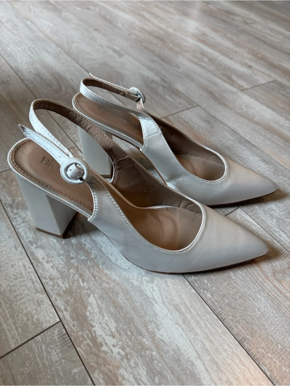 Be Mine Bridal Satin Slingback Pointed-Toe Pumps